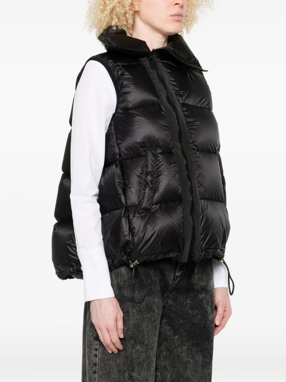 sacai Bodywarmer met hoge hals Zwart