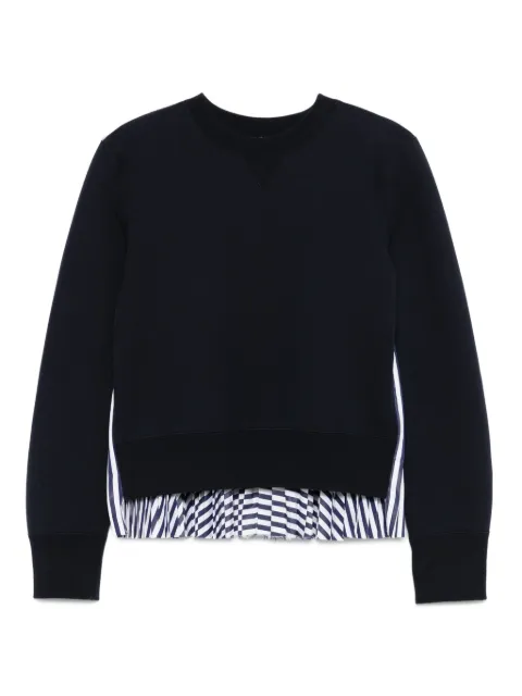sacai pleated back-panel sweatshirt