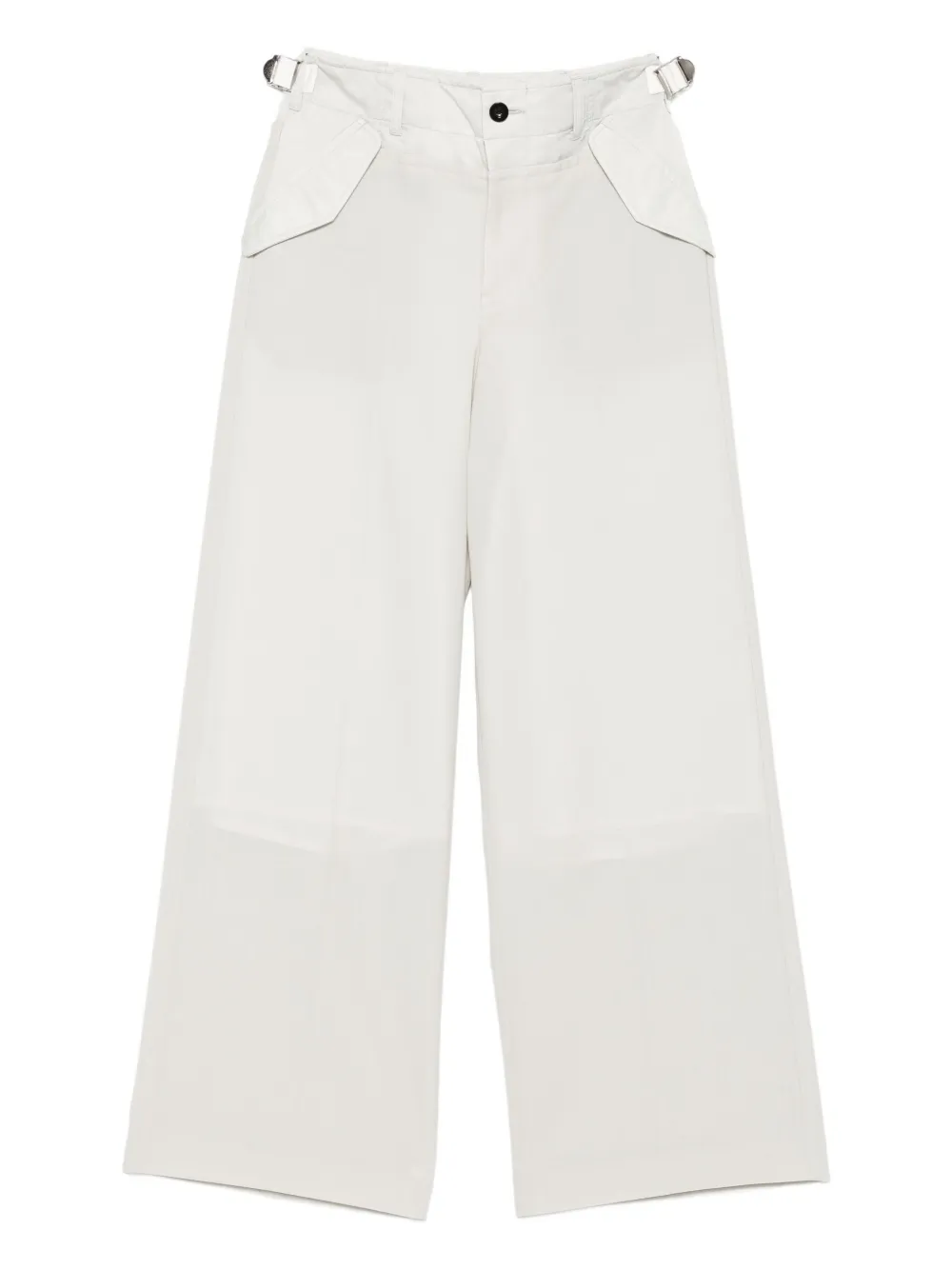 Sacai Broek met verstelbare taille en klepzak Beige