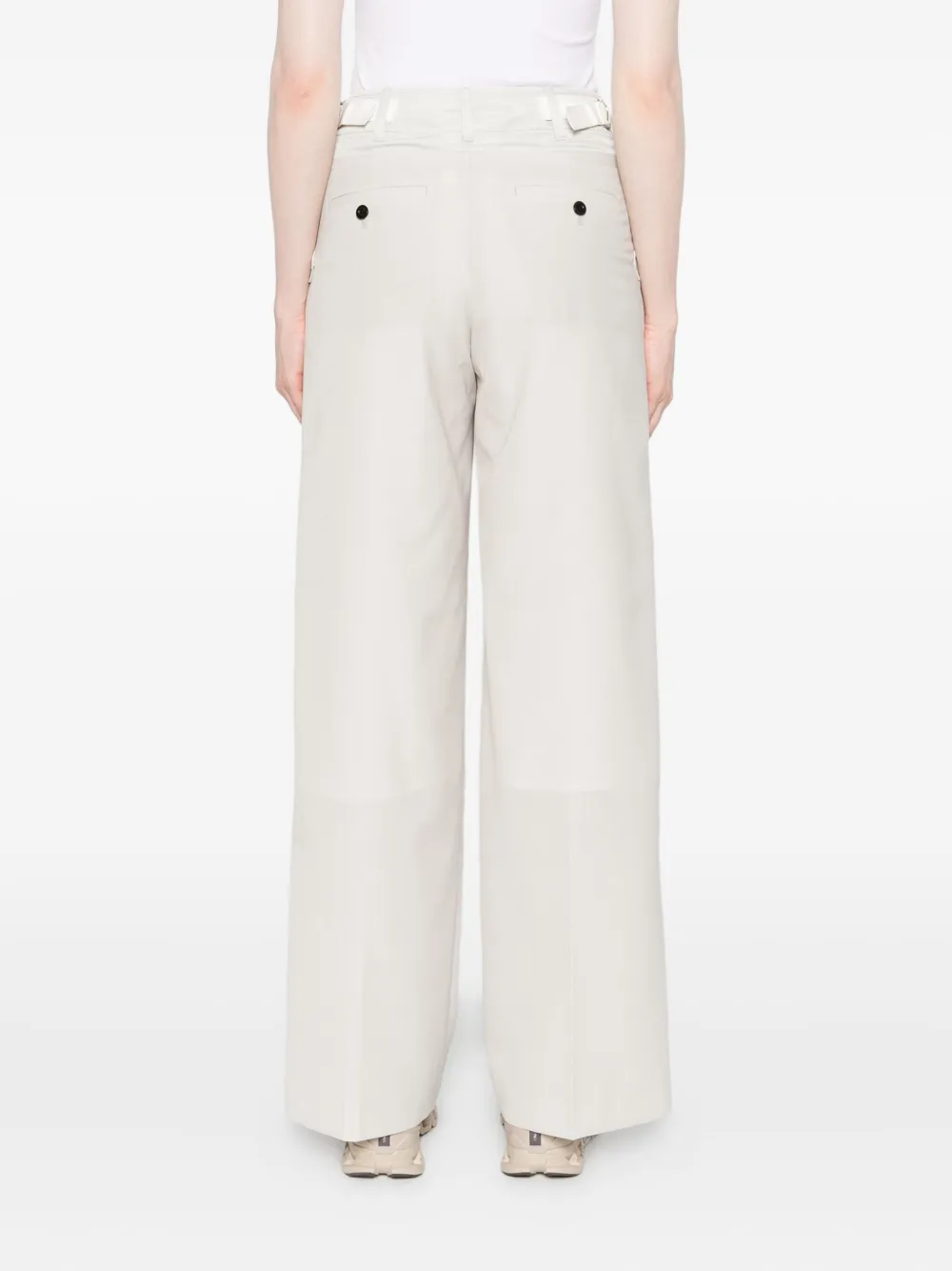 sacai Broek met verstelbare taille en klepzak Beige