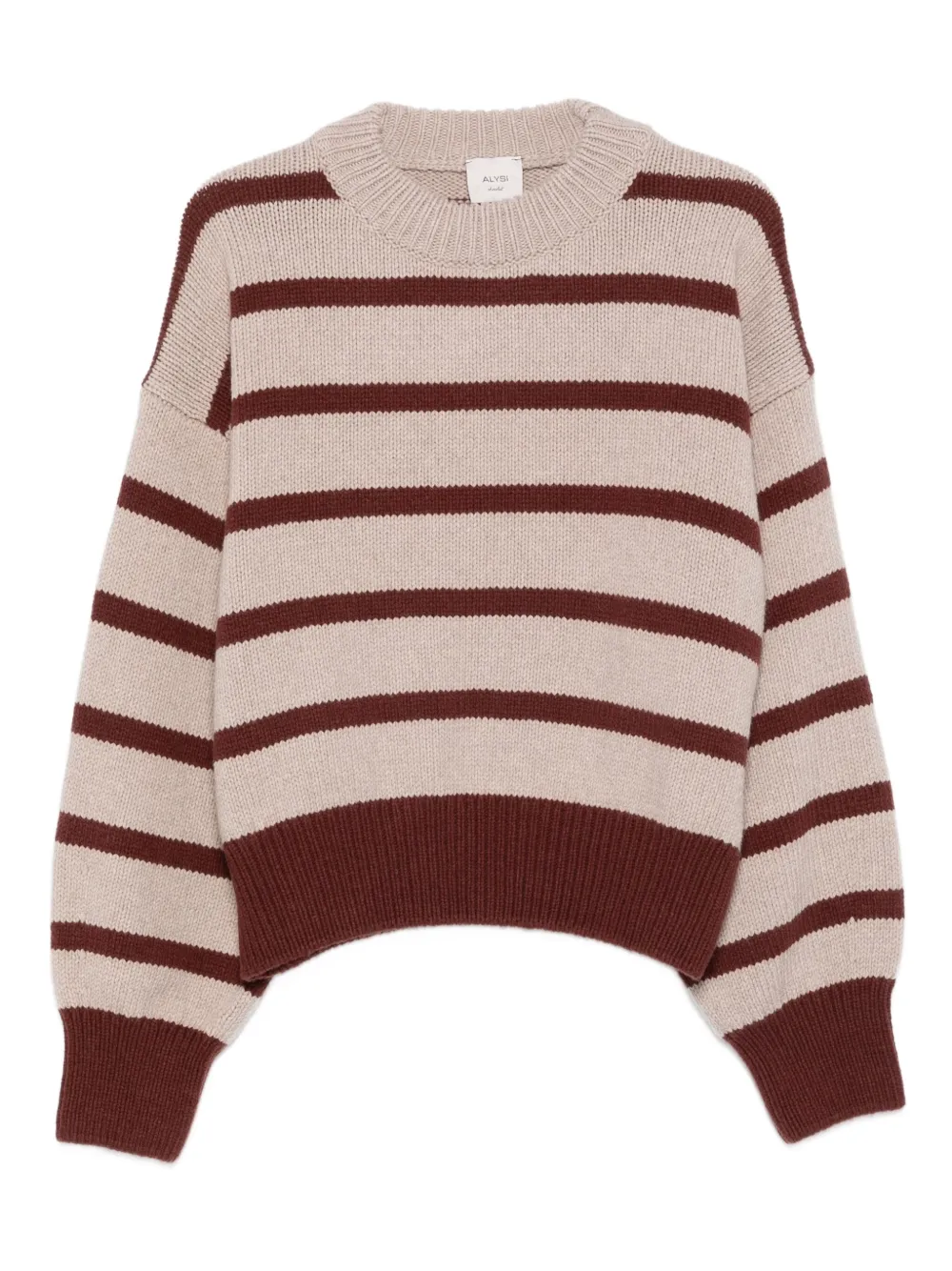 Alysi Gestreepte trui Beige
