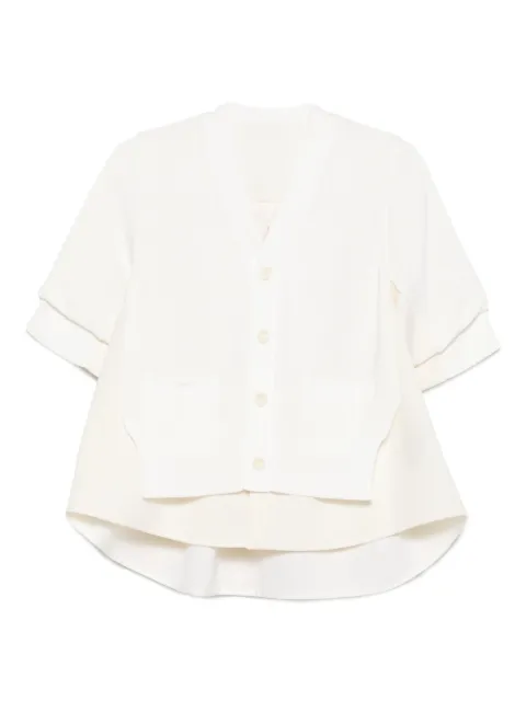 sacai button-front layered shirt