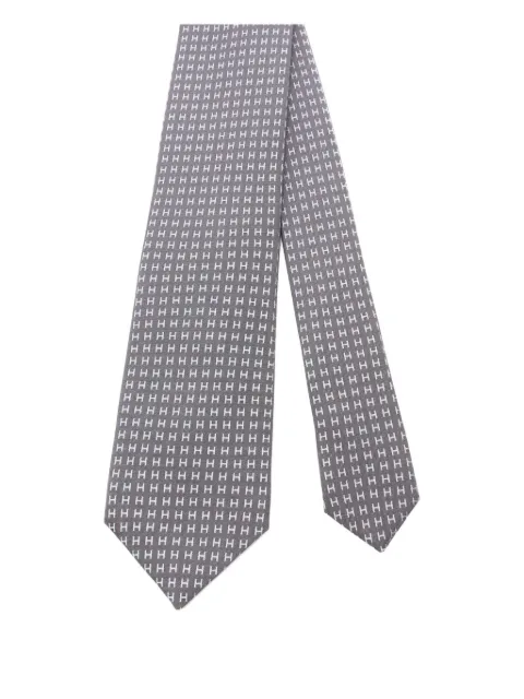 Hermès Pre-Owned 2020s monogram-pattern silk tie