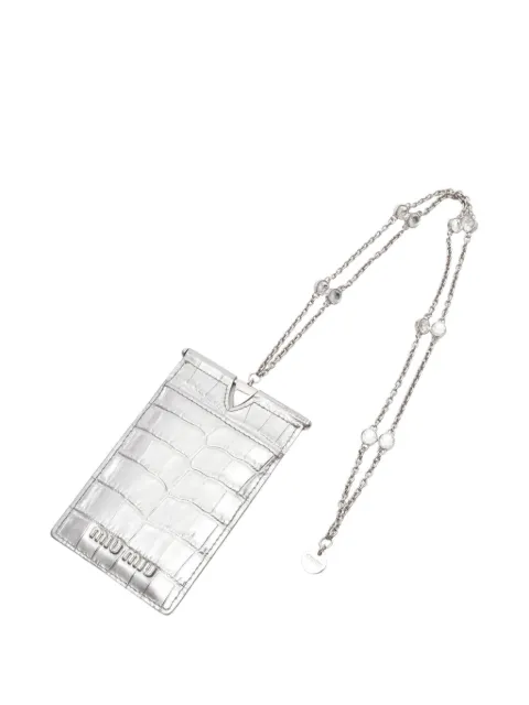 Miu Miu Pre-Owned 2000s croc-embossed cardholder