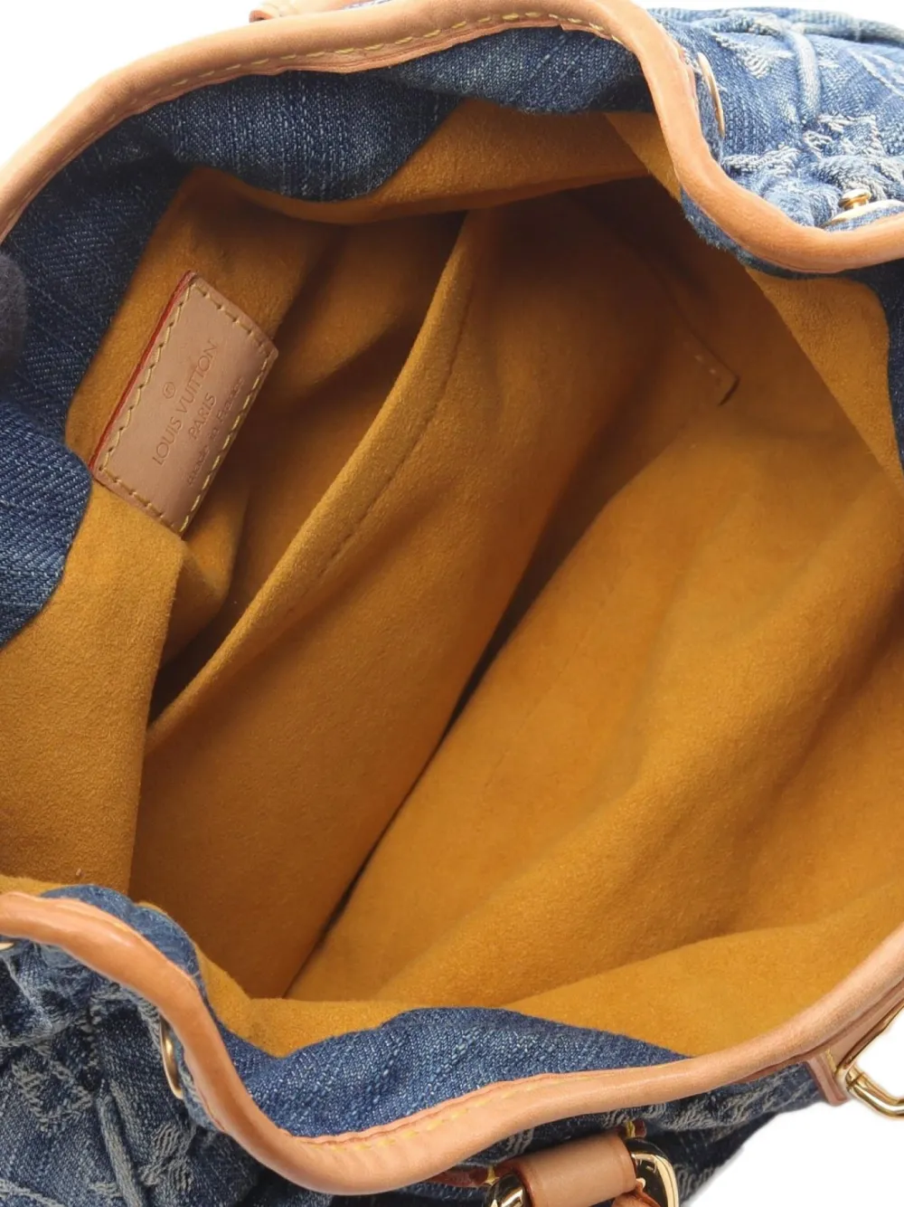 Pre-owned Louis Vuitton 2005 Pleaty Monogram Denim Tote Bag In Blue