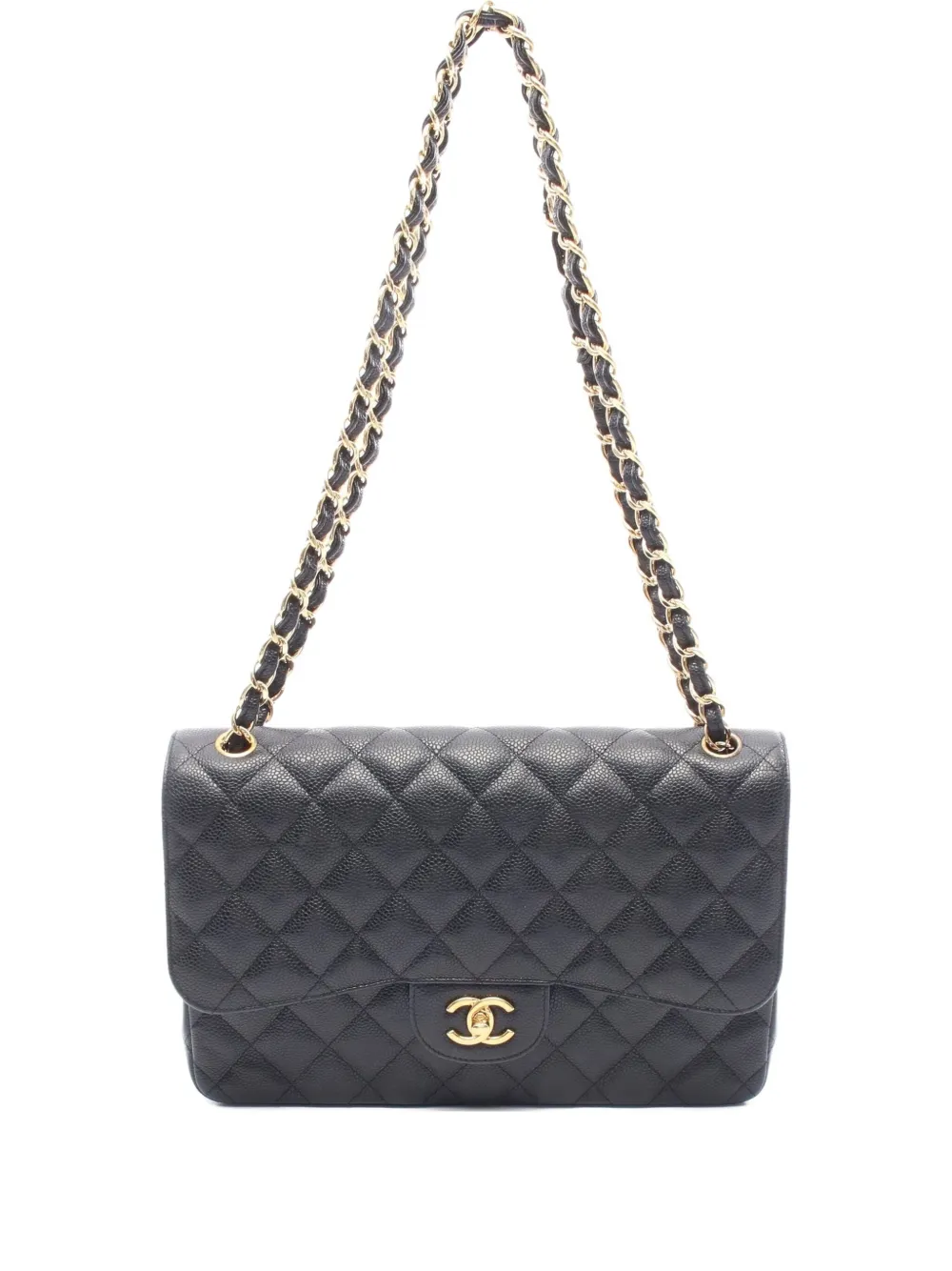 CHANEL Pre-Owned 2015-2016 Decamatlassé shoulder bag - ブラック CHANEL Pre-Owned 2015-2016 Decamatlassé shoulder bag - ブラック