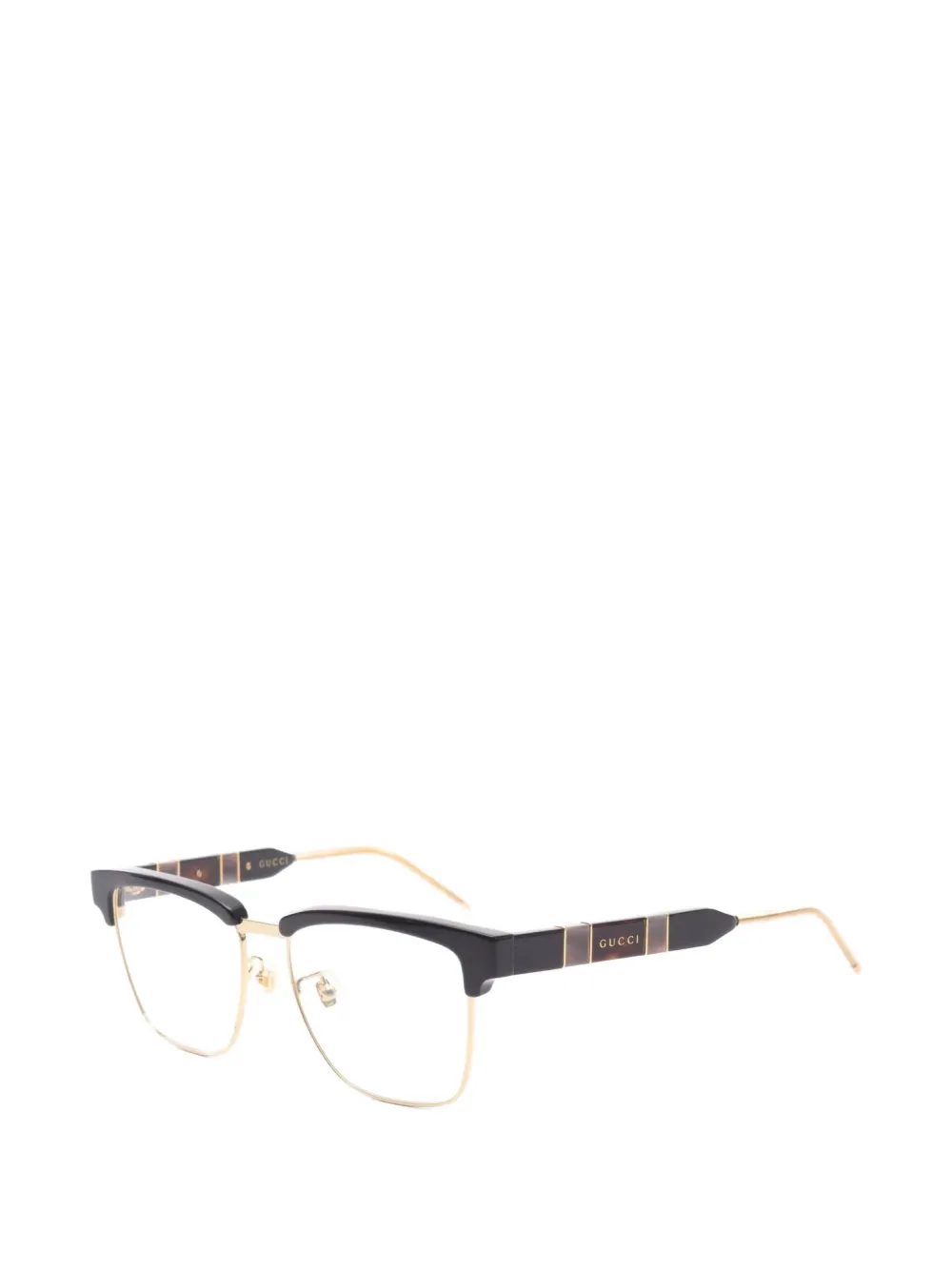Pre-owned Gucci 2010s Rectangle-frame Glasses In Gold
