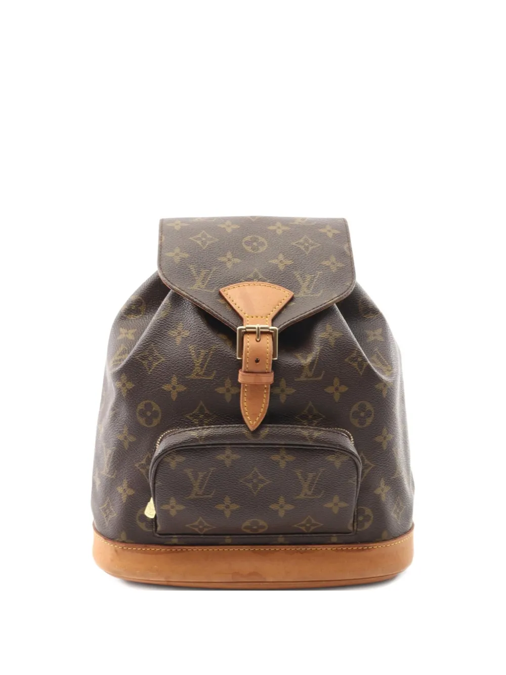 Pre-owned Louis Vuitton 2001 Montsouris Mm Leather Backpack In Brown