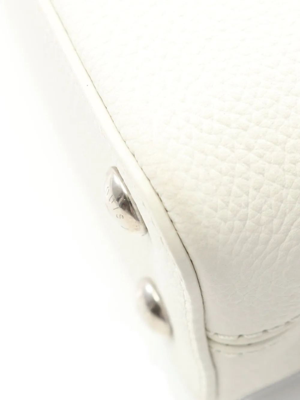 Pre-owned Louis Vuitton 2021 Mini Capucines Tote Bag In White