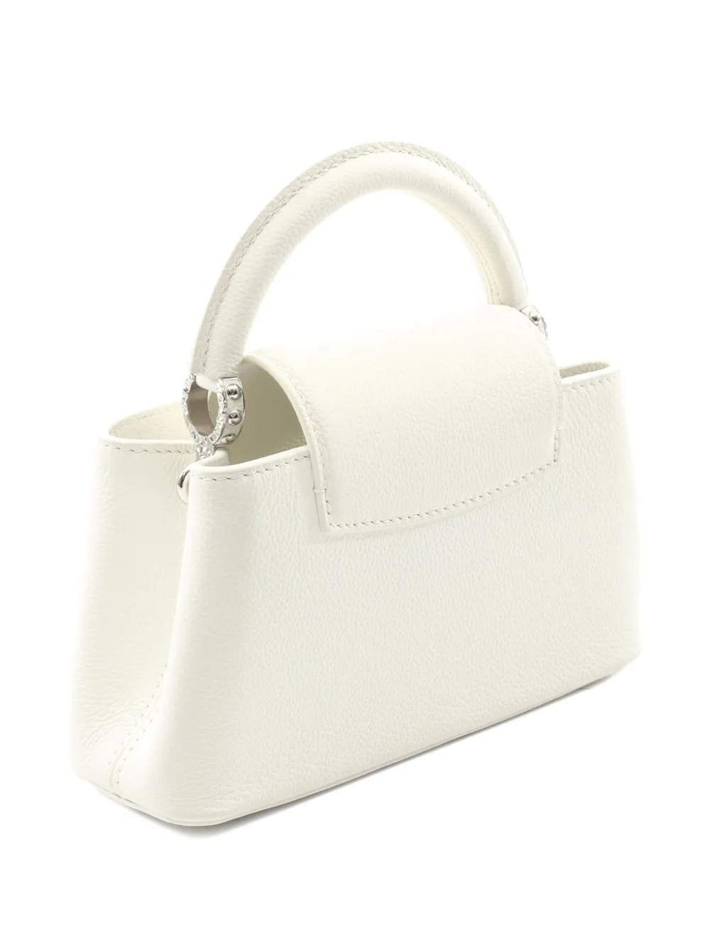 Pre-owned Louis Vuitton 2021 Mini Capucines Tote Bag In White