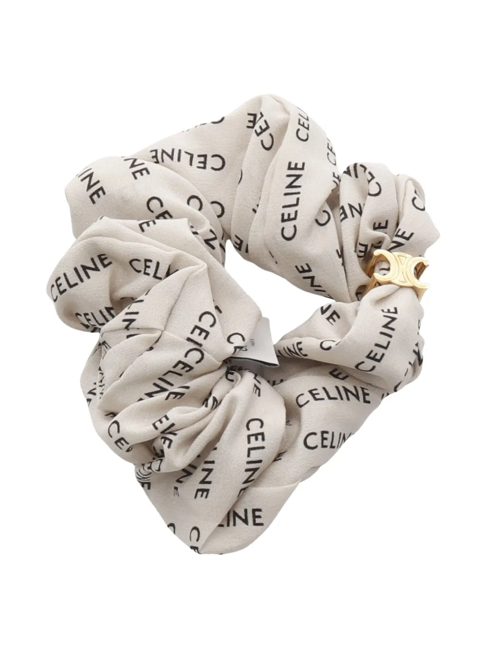 Céline Pre-Owned 20s Triomphe silk scrunchie | White | Image 1