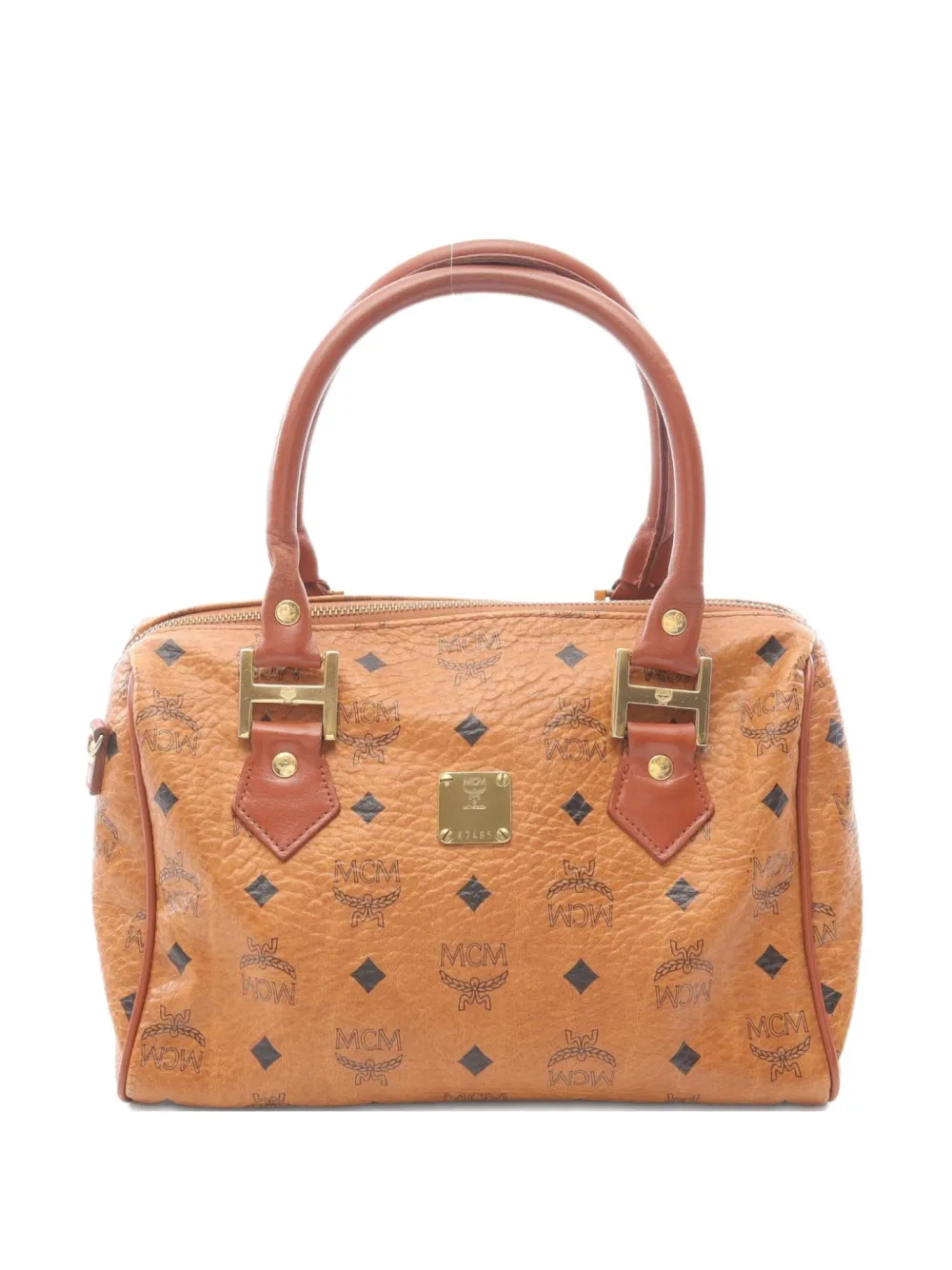 2000s all-over pattern zip-closure hand bag