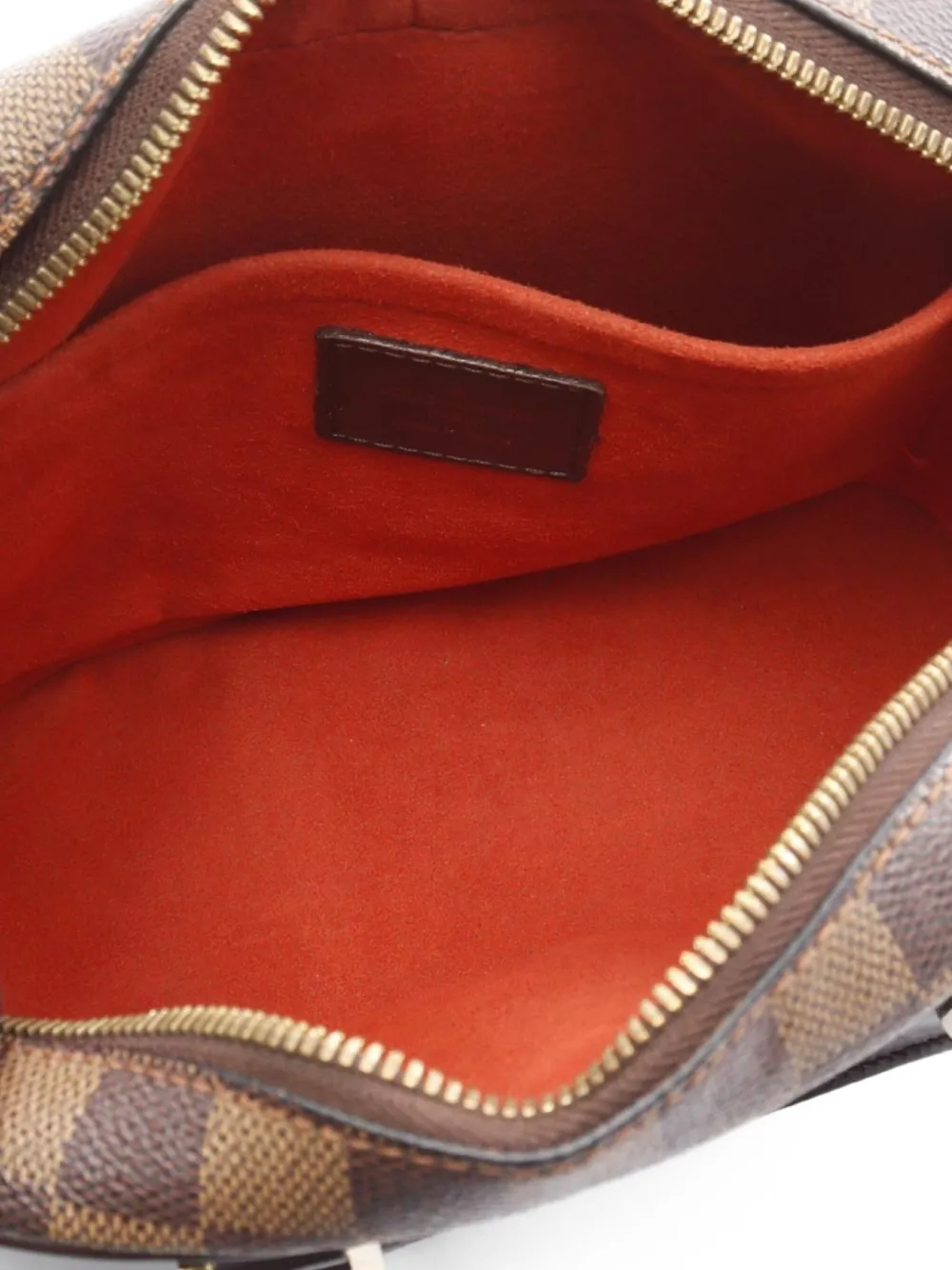 Pre-owned Louis Vuitton 2002 Mini Saria Damier Ebene Tote Bag In Brown