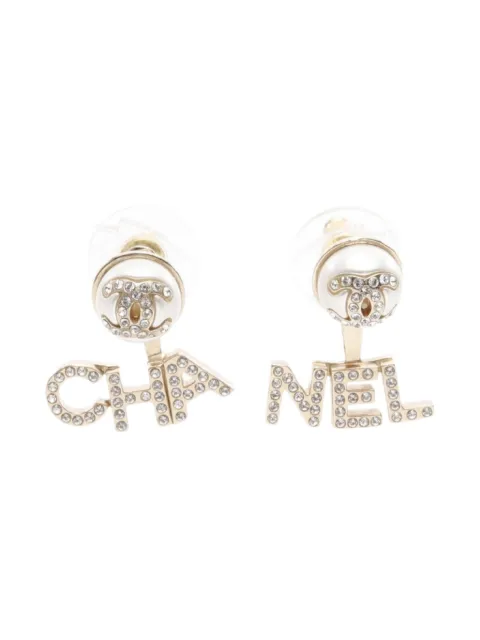 CHANEL Pre-Owned 1986-1988 Coco-mark rhinestone-embellished earrings