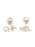CHANEL Pre-Owned 1986-1988 Coco-mark rhinestone-embellished earrings - Gold