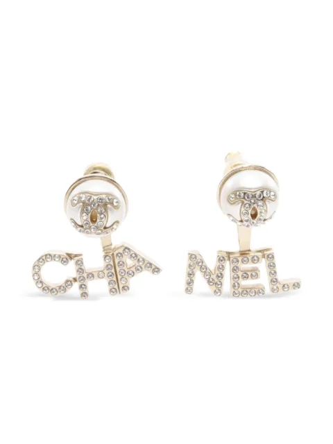 CHANEL Pre-Owned 1986-1988 Coco-mark rhinestone-embellished earrings