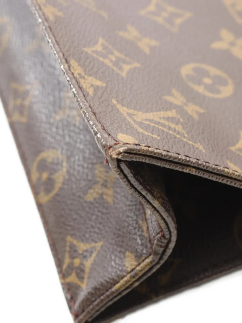 Pre-owned Louis Vuitton 2002 Sac Plat Monogram Handbag In Brown
