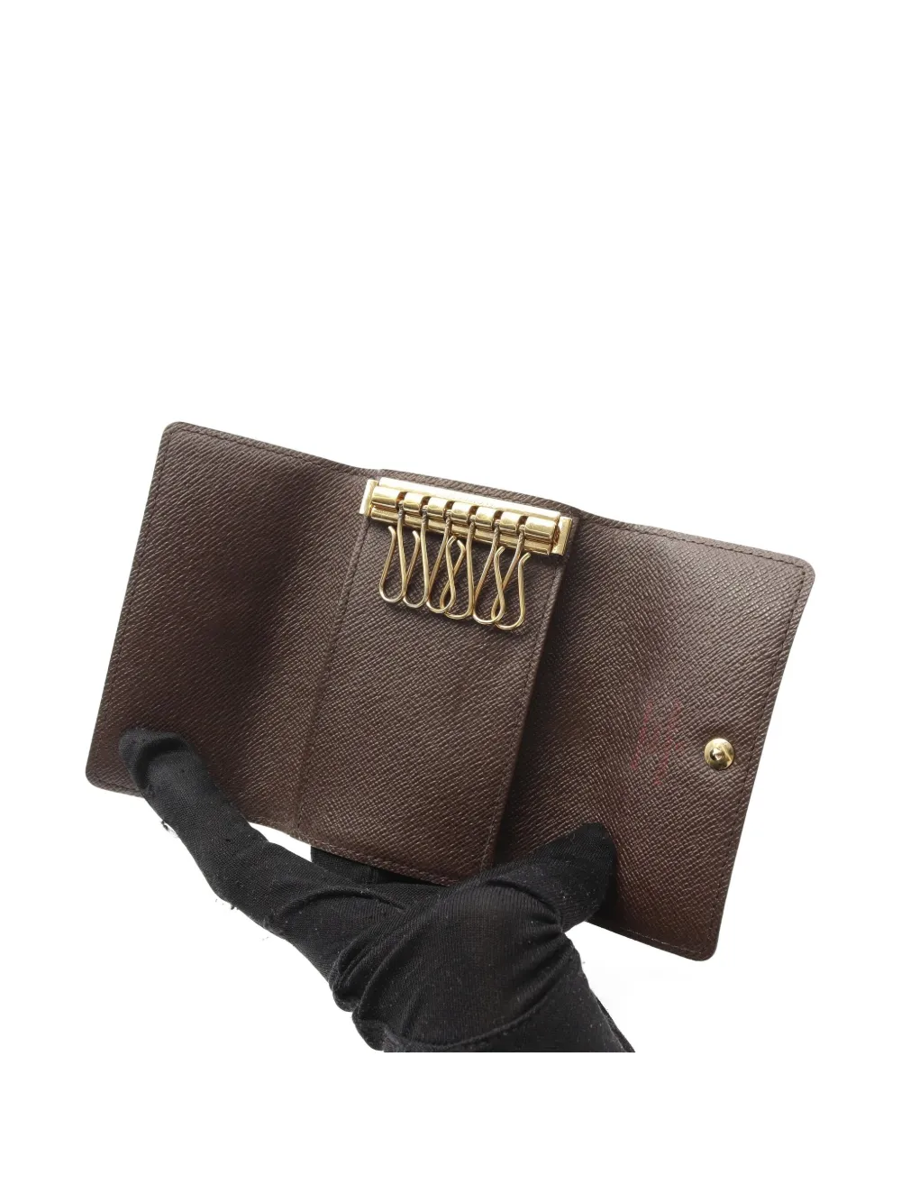 Pre-owned Louis Vuitton 2015 Multicle 6 Wallet In Brown