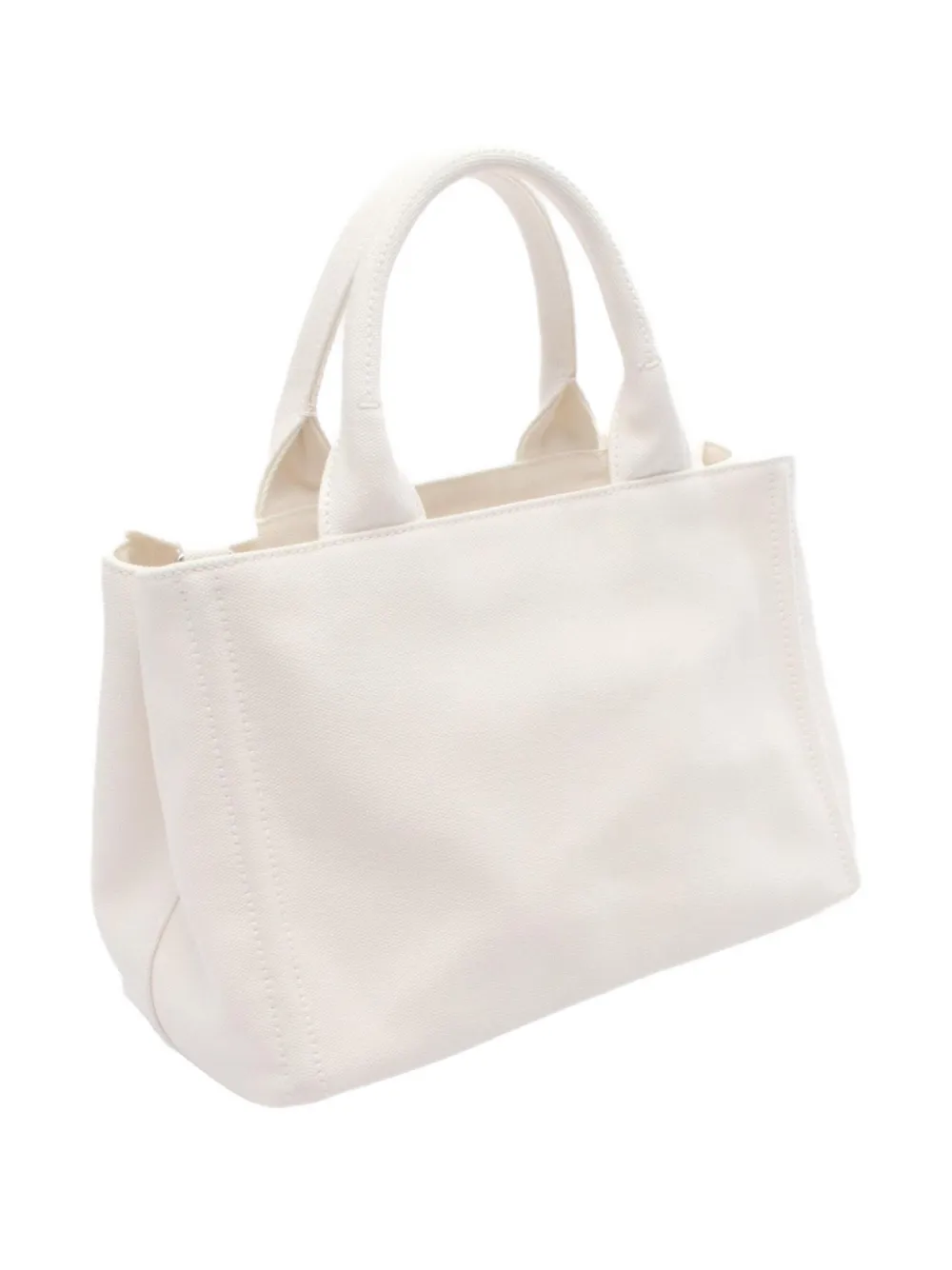 Pre-owned Prada 2010s Canapa Top-handles Tote Bag In White