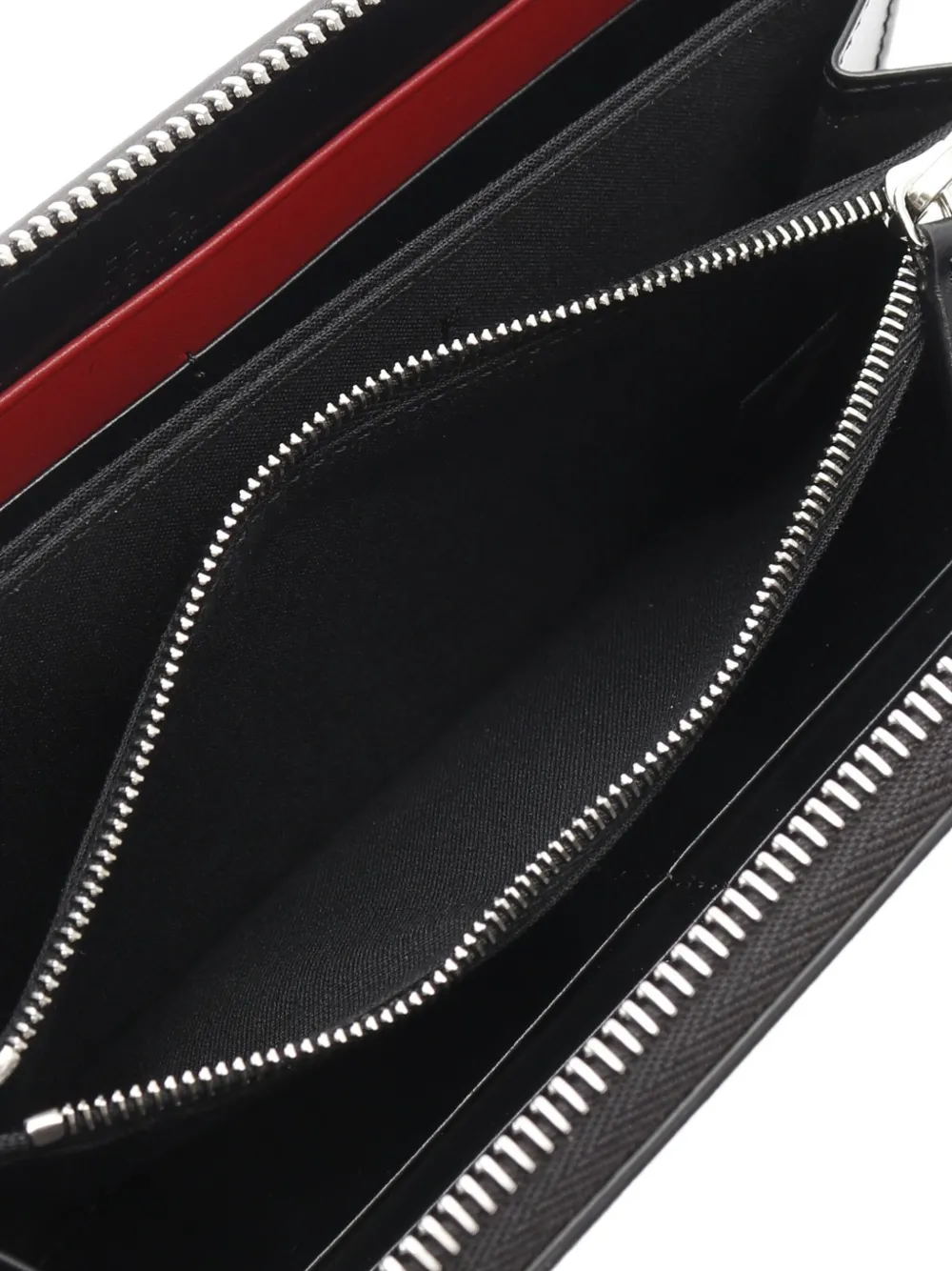 Pre-owned Fendi 2020s Shadow Zucca Pattern Leather Wallet In Black