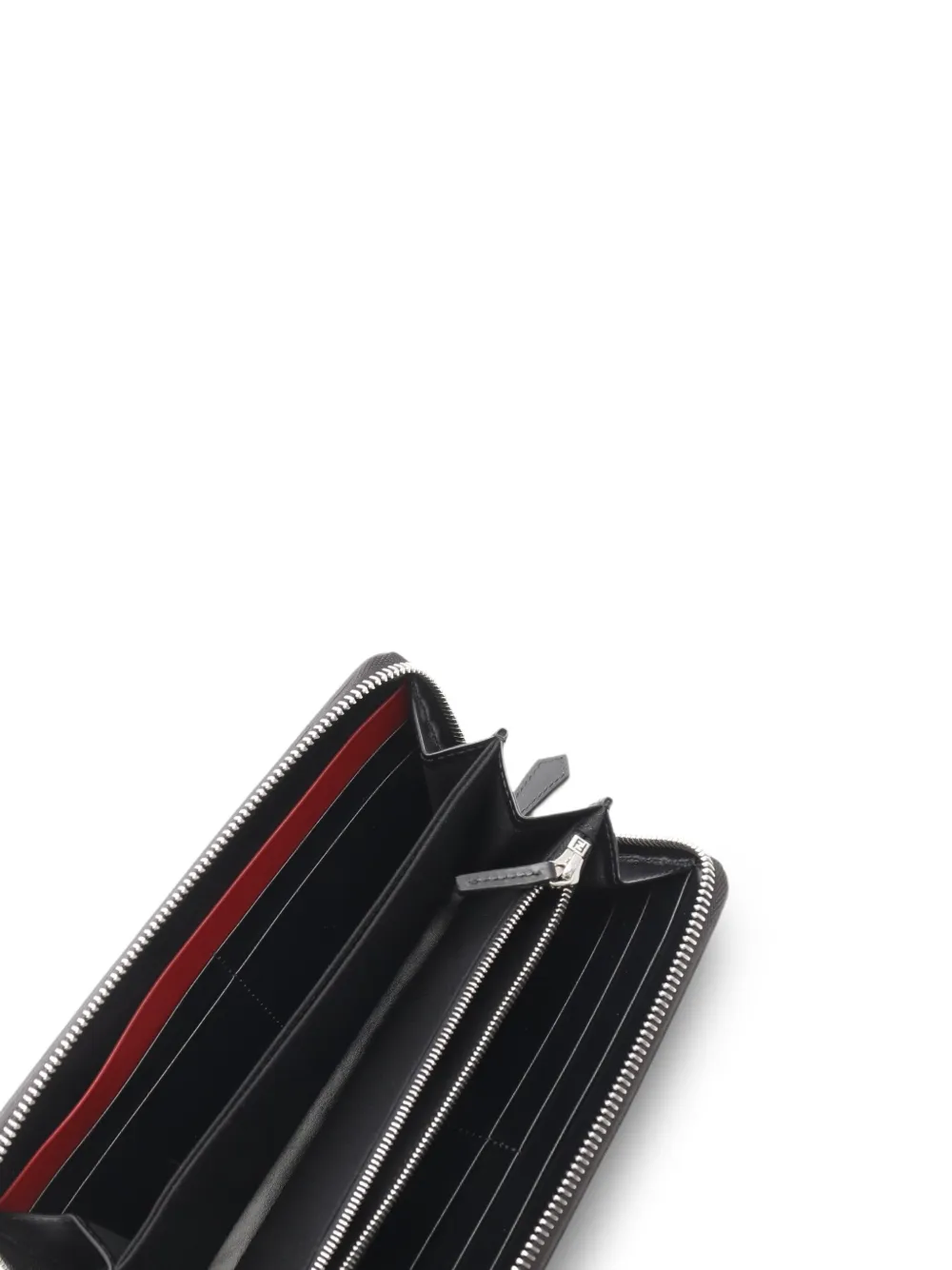 Pre-owned Fendi 2020s Shadow Zucca Pattern Leather Wallet In Black