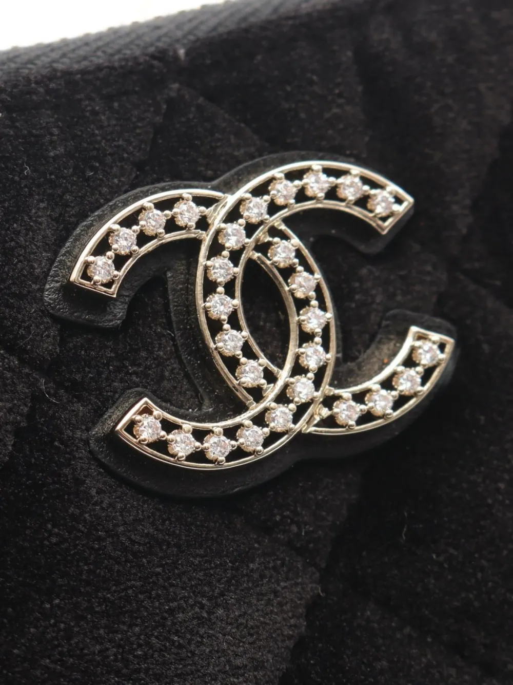 Pre-owned Chanel 2021 Mini Matelassé Shoulder Bag In Black
