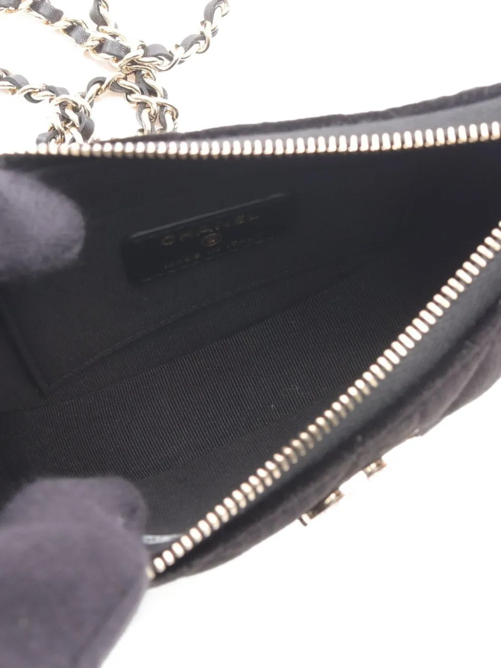 Pre-owned Chanel 2021 Mini Matelassé Shoulder Bag In Black