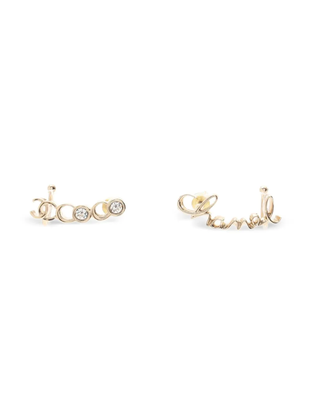 CHANEL Pre-Owned 1986-1988 logo-embellished earrings | Gold | Image 1