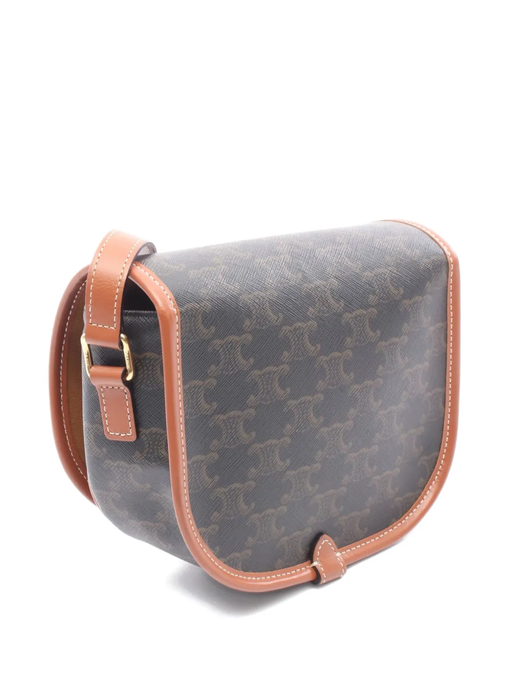 Pre-owned Celine 2010s Medium Triomphe Falco Crossbody Bag In Black