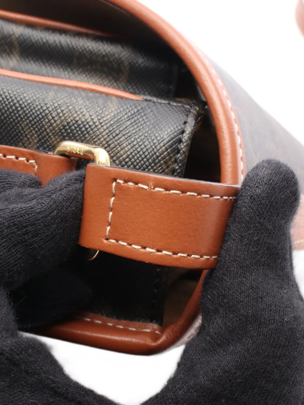 Pre-owned Celine 2010s Medium Triomphe Falco Crossbody Bag In Black