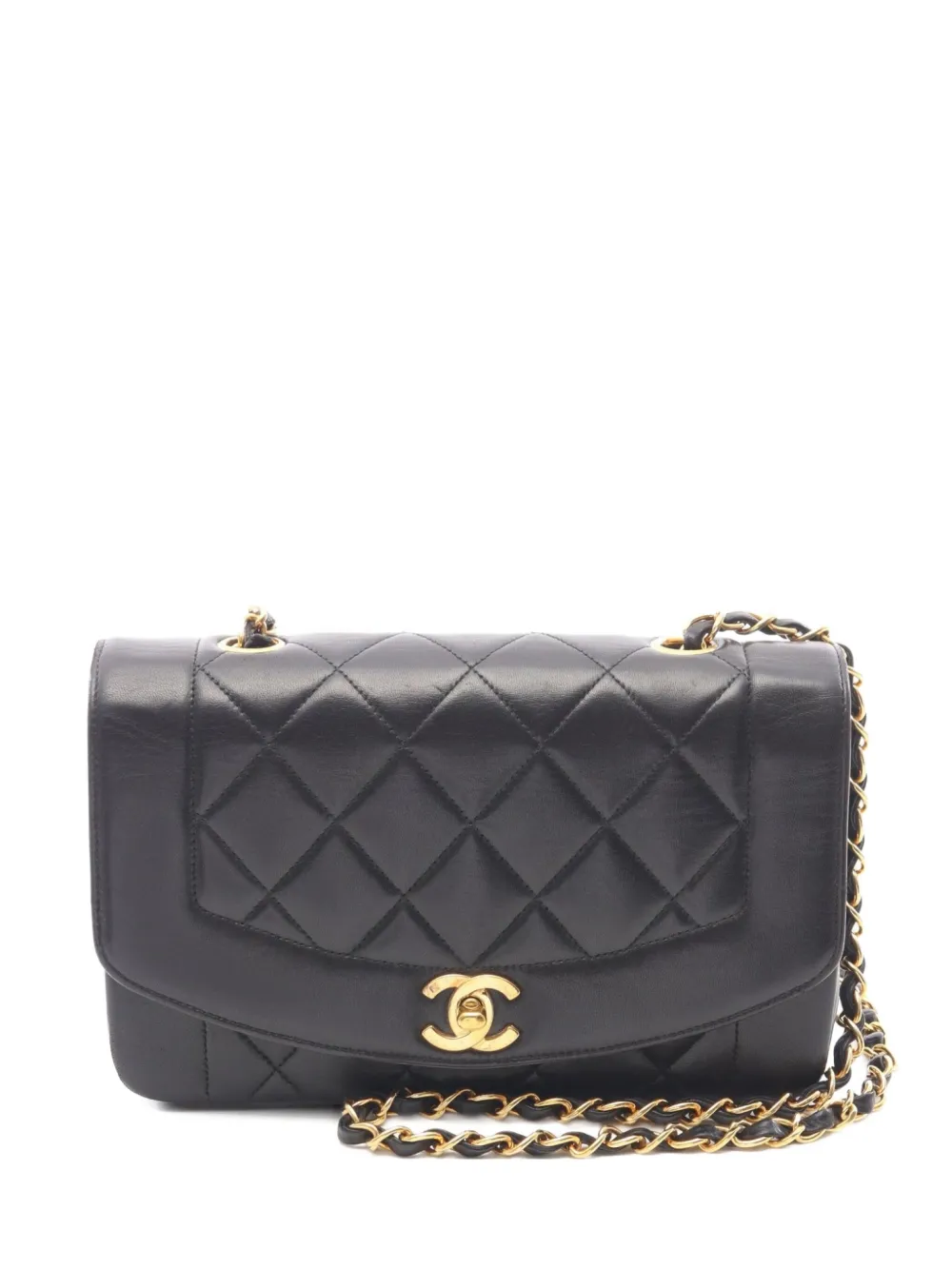 CHANEL Pre-Owned 1994-1996 Diana matelassé flap chain-strap shoulder bag | Black | Image 1