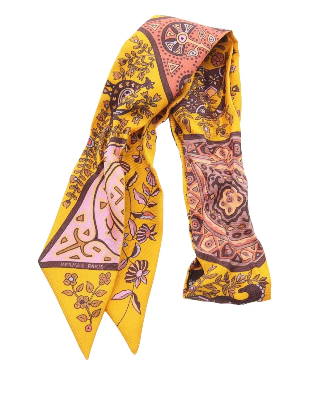 2000s floral-paisley silk scarf