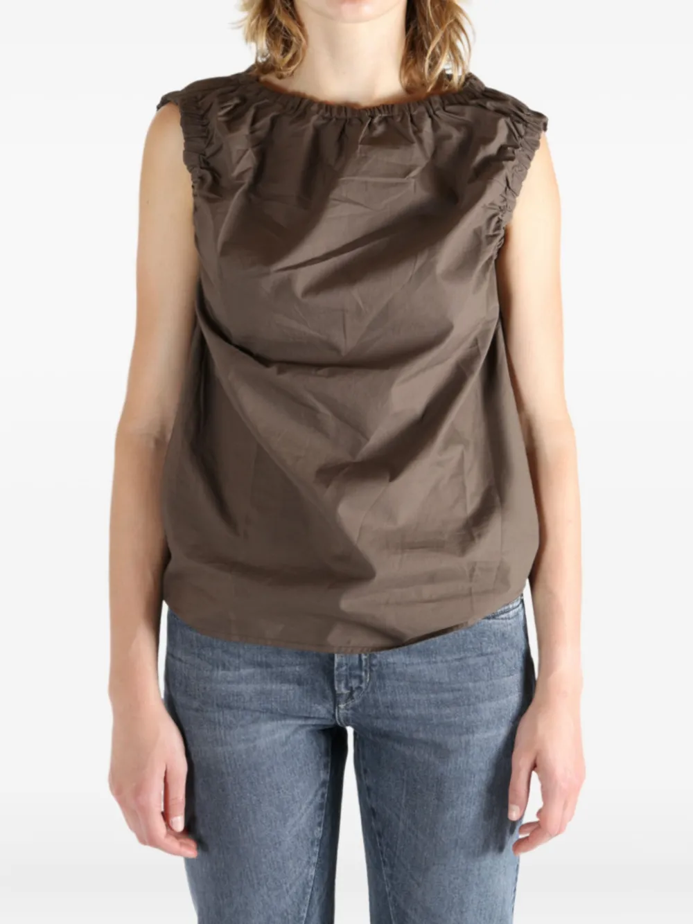 Baserange gathered-sleeve top Bruin