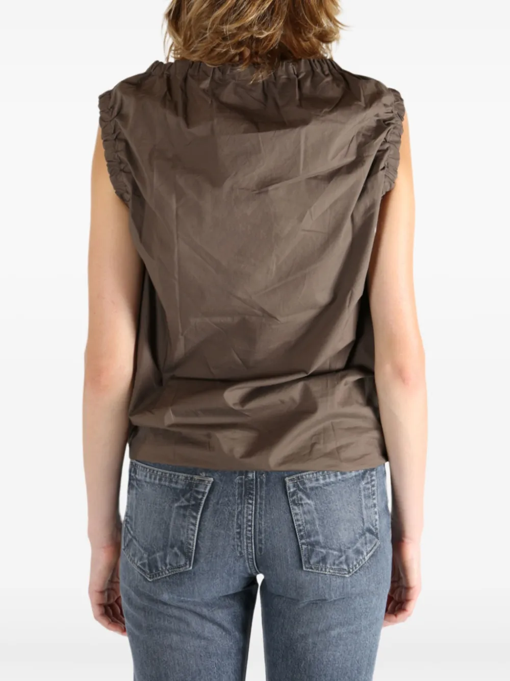 Baserange gathered-sleeve top Bruin