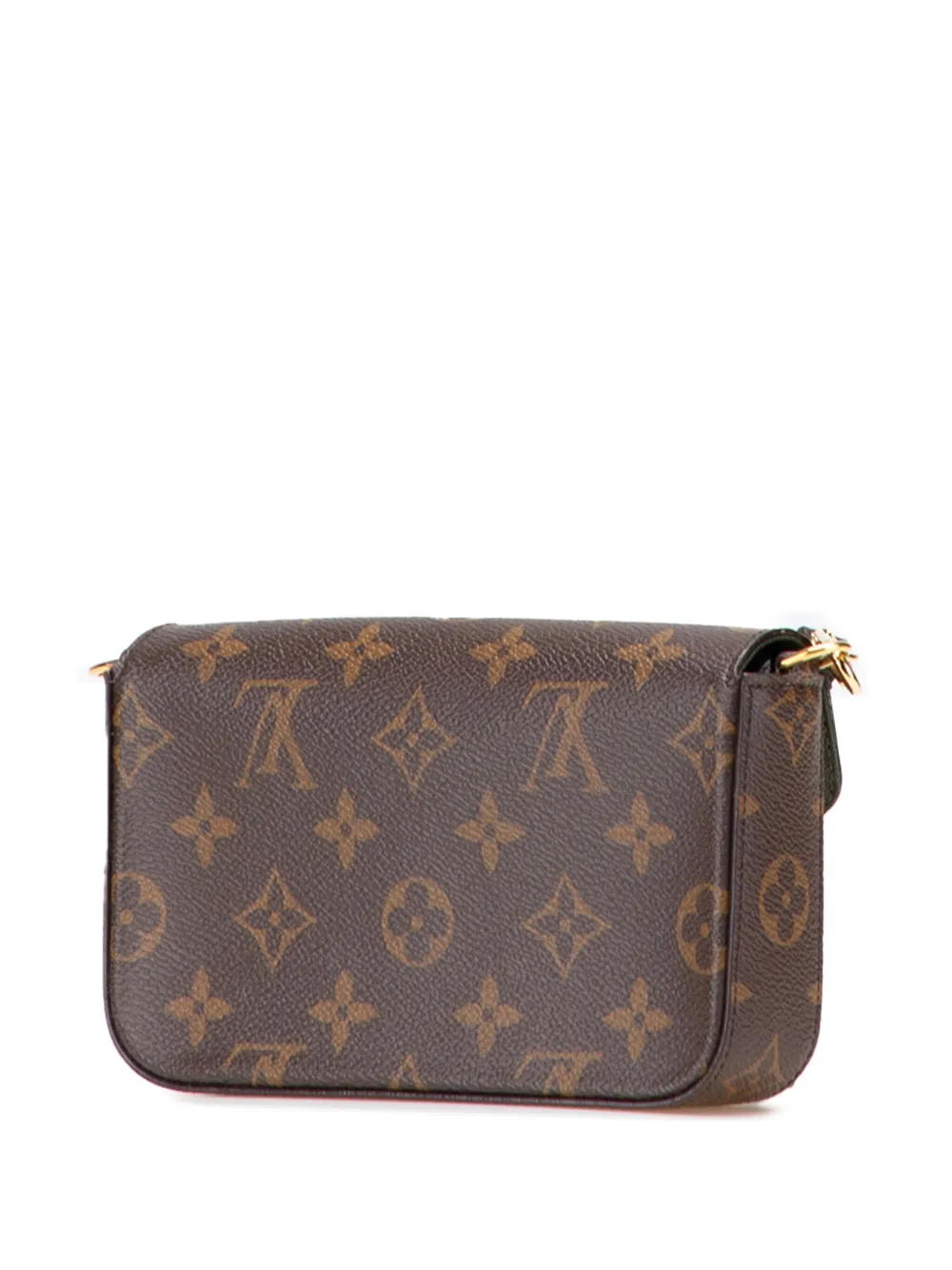Pre-owned Louis Vuitton 2021-2025 Monogram Felicie Strap And Go Crossbody Bag In Brown