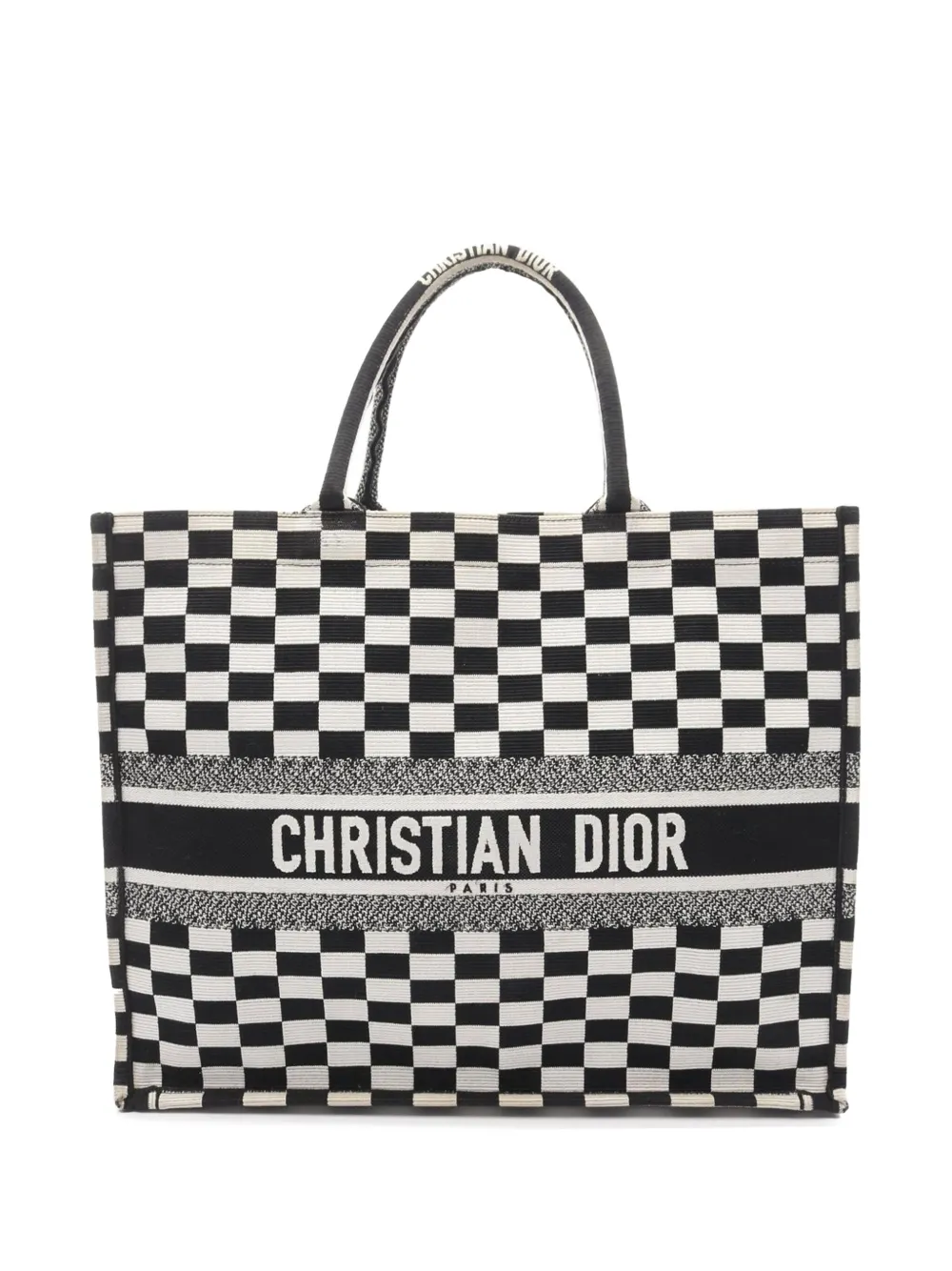 Christian Dior Pre-Owned 2018 Large Canvas Checkerboard Book tote bag Christian Dior Pre-Owned 2018 Large Canvas Checkerboard Book tote bag