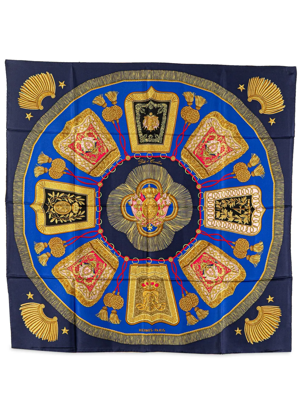 Hermès Pre-Owned 20th Century Poste et Cavalerie シルク スカーフ - ブルー Hermès Pre-Owned 20th Century Poste et Cavalerie シルク スカーフ - ブルー