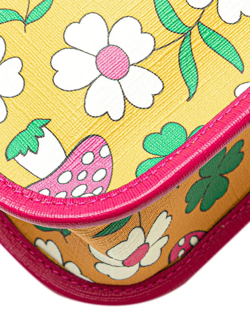 Pre-owned Gucci 2016-2025 Childrens Canvas Flower And Mushroom Tote Bag In Multi