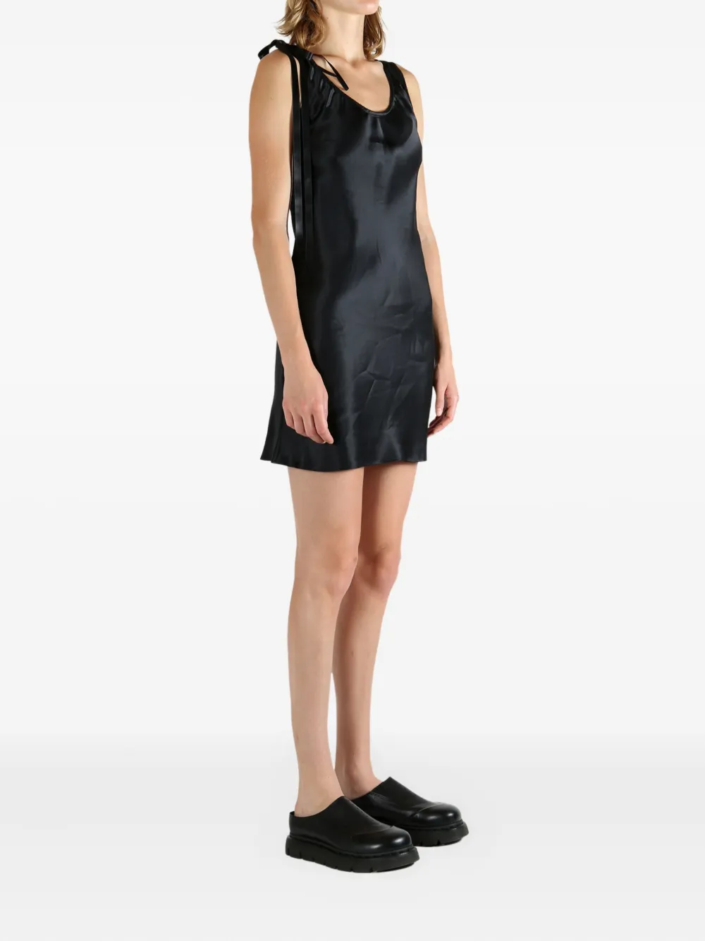 Simone Rocha tie-detail slip mini dress Zwart
