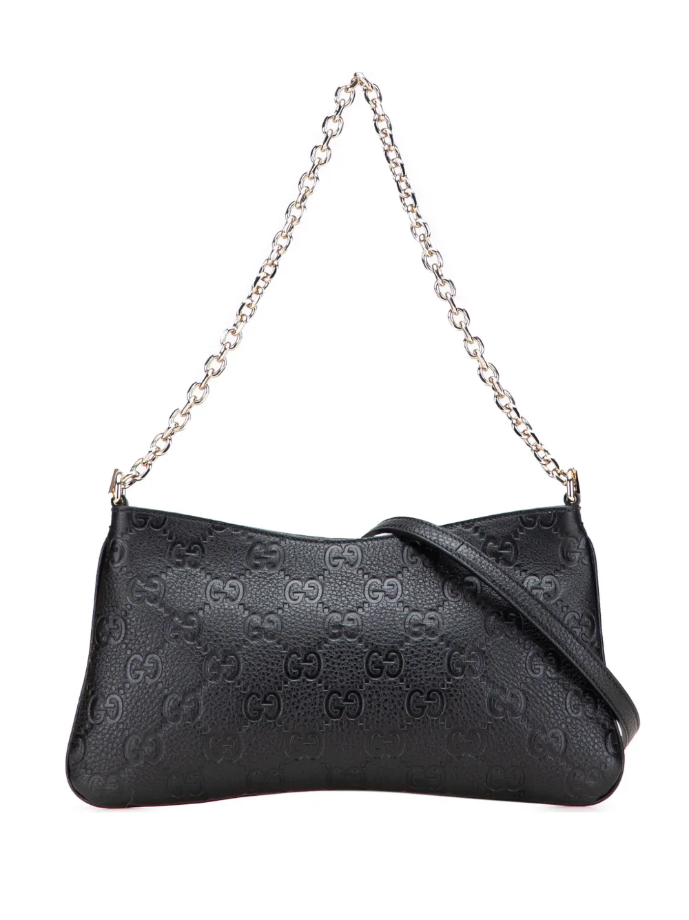 Gucci Pre-Owned 2016-2025 Medium GG Emblem Embossed Leather Shoulder Gucci Pre-Owned 2016-2025 Medium GG Emblem Embossed Leather Shoulder