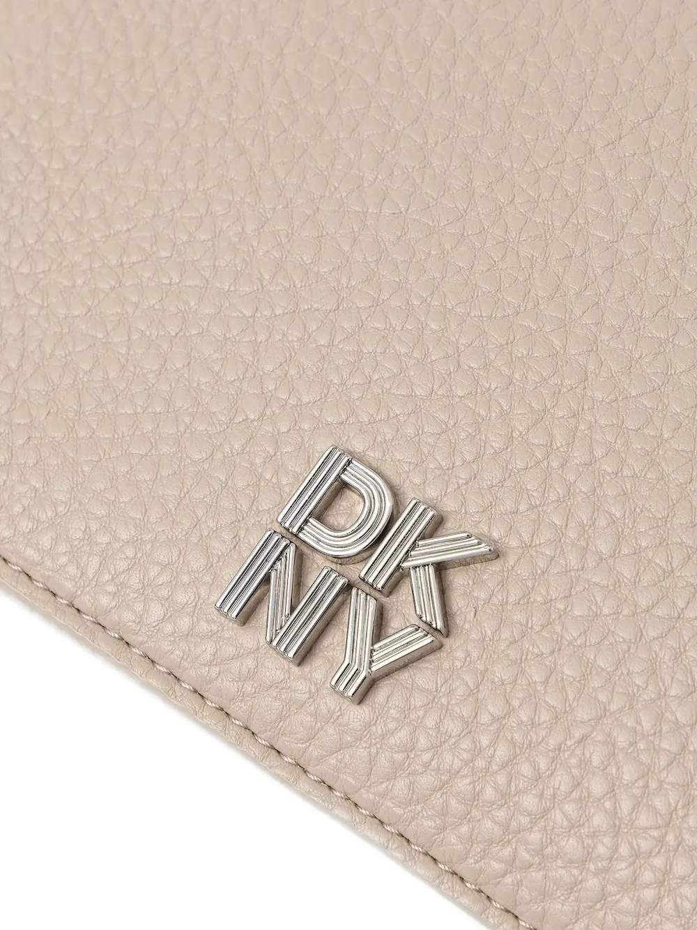 Dkny Logo-plaque Crossbody Wallet In Neutral