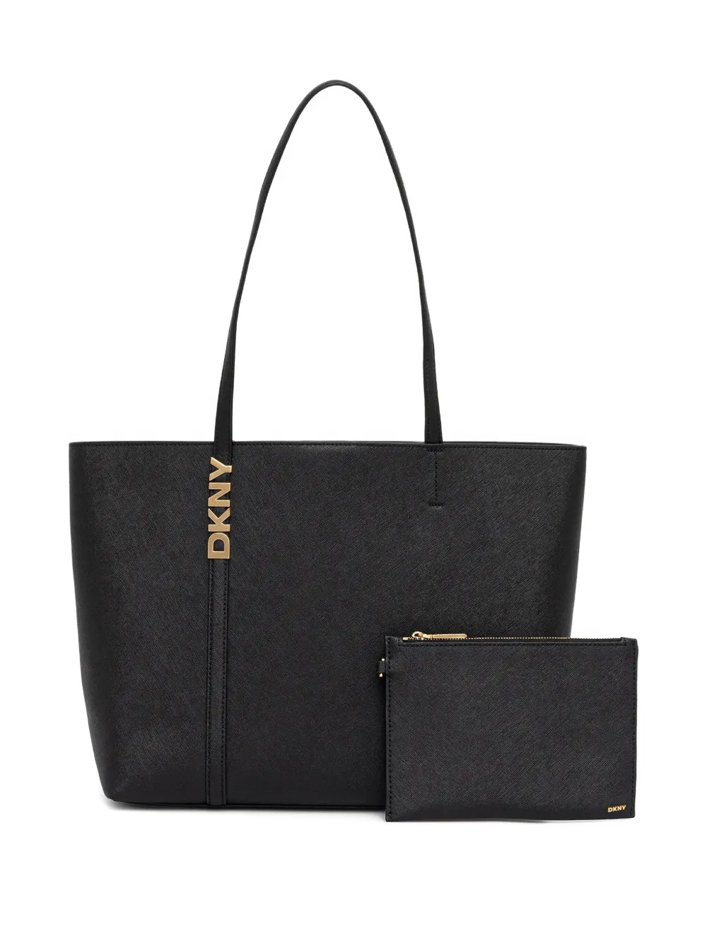 DKNY logo-plaque tote bag - Zwart