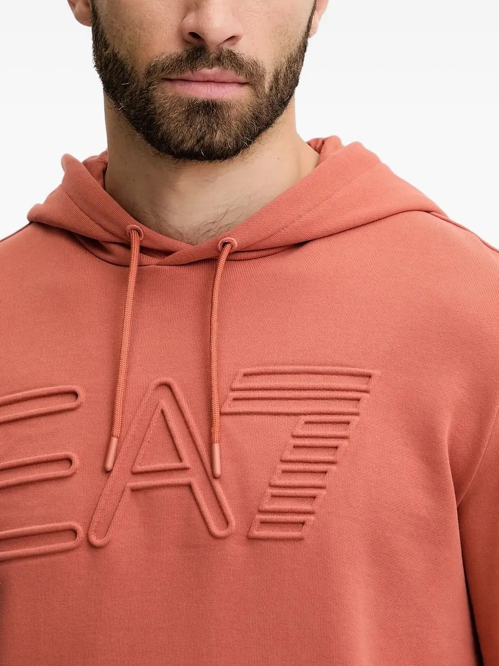 Ea7 Emporio Armani Hoodie met logo-reliëf Oranje