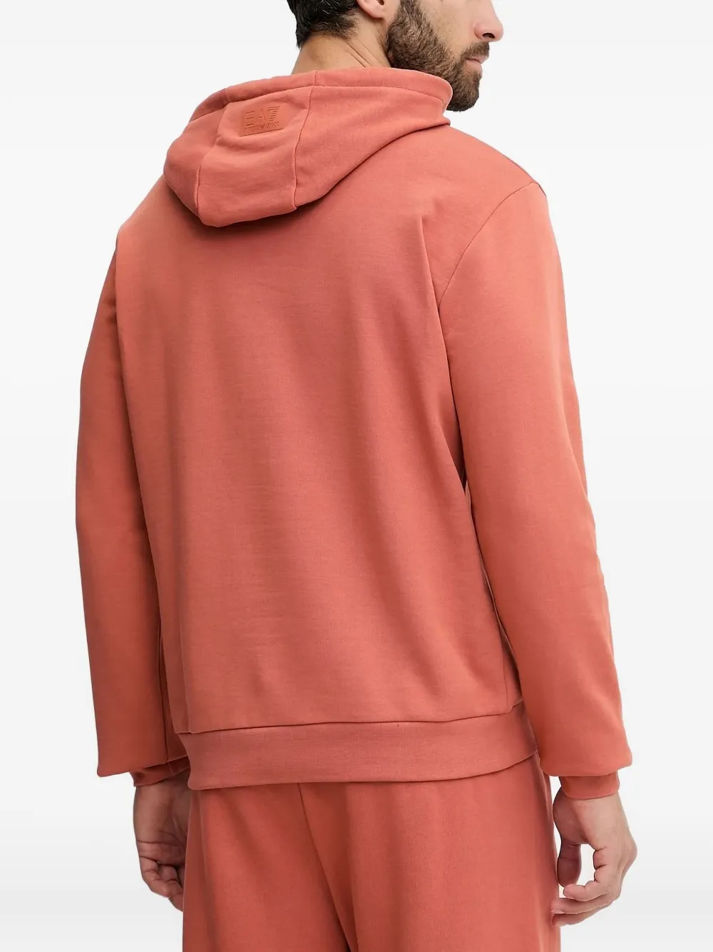 Ea7 Emporio Armani Hoodie met logo-reliëf Oranje