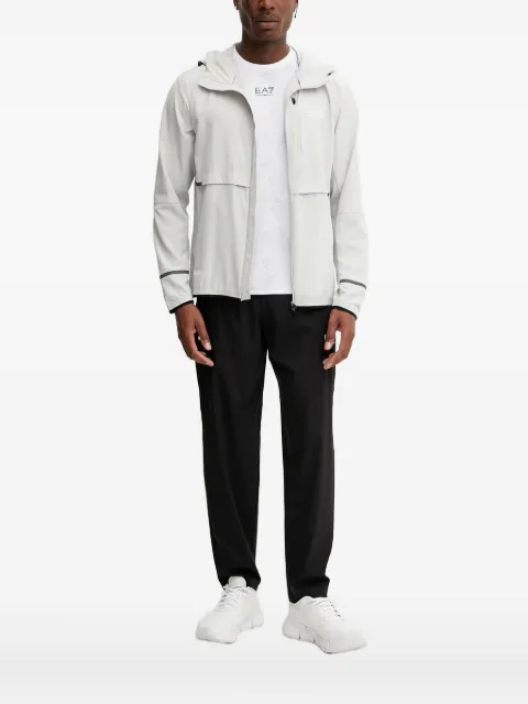 Ea7 Emporio Armani logo-print hooded jacket