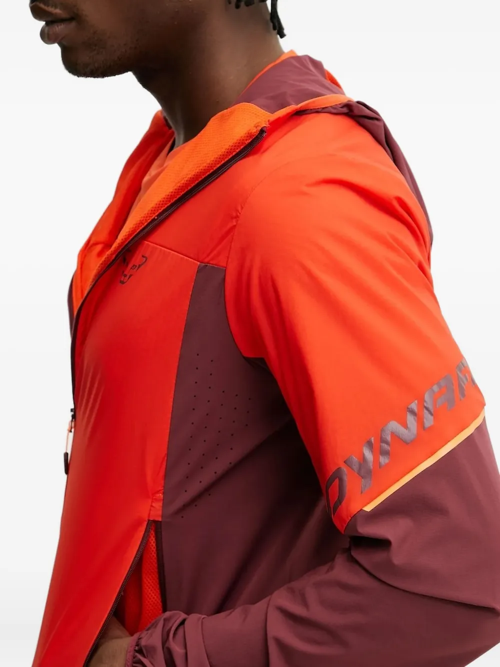 Dynafit Traverse Hooded Two-tone Performance Jacket In Orange