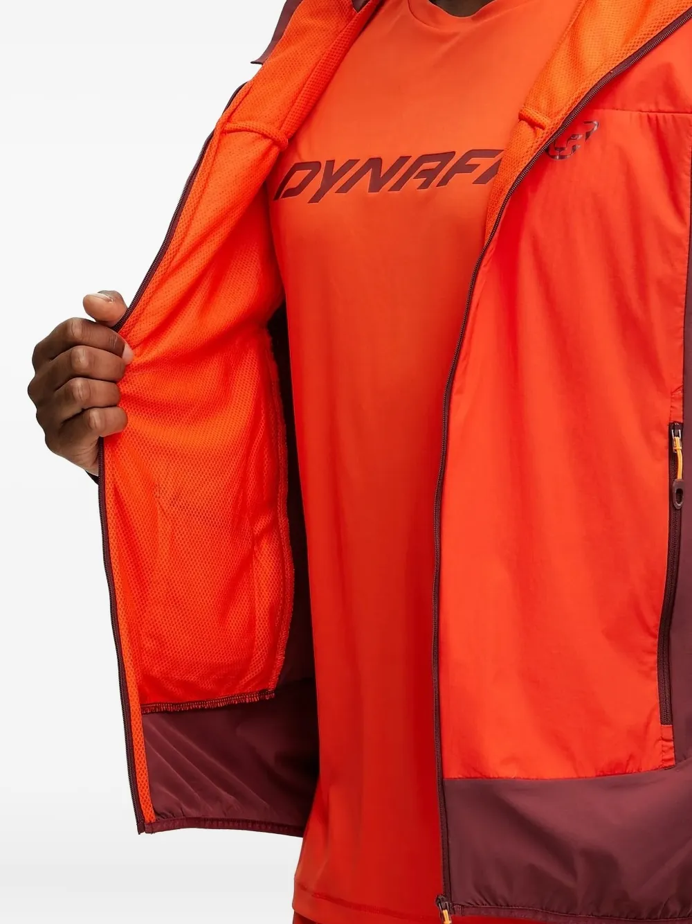 Dynafit Traverse Hooded Two-tone Performance Jacket In Orange