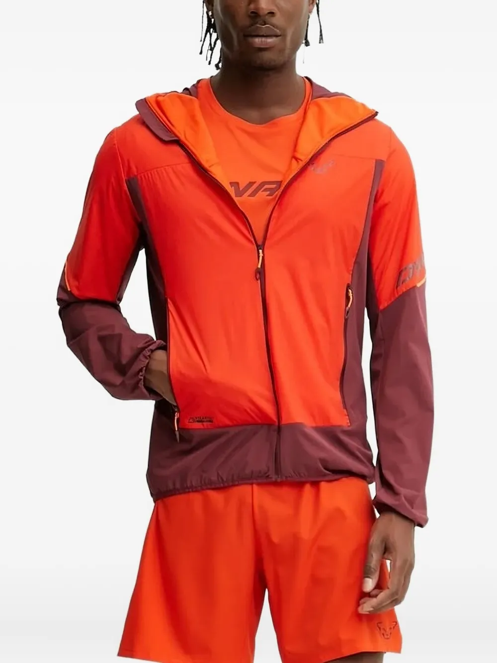DYNAFIT Traverse hooded two-tone performance jacket | Red | Image 1