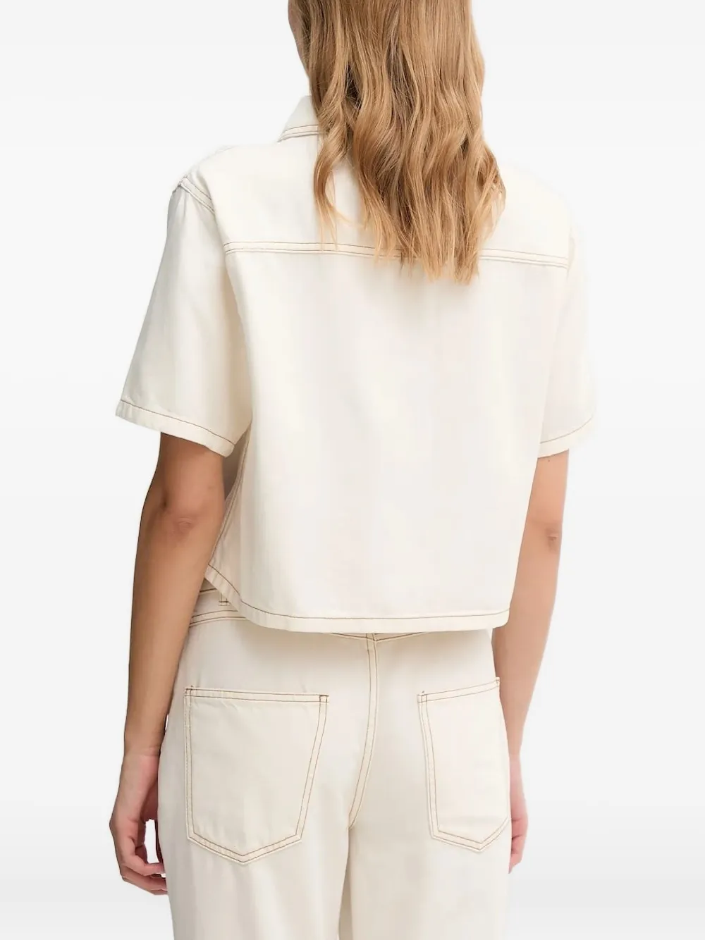 DKNY Denim blouse met rits - Beige