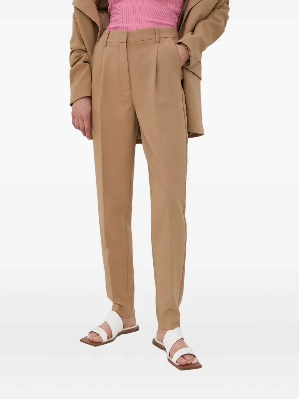 Bruuns Bazaar Pleated-details Trousers In Brown
